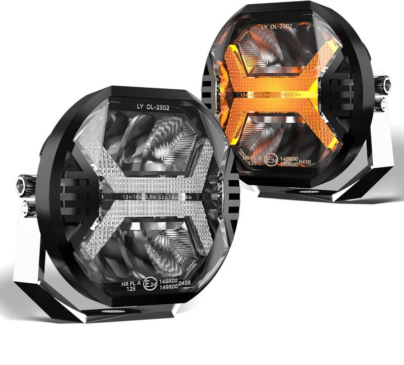 4 Inch Led Work Light, 12v Amber DRL Driving Light, Spotlight for Offroad