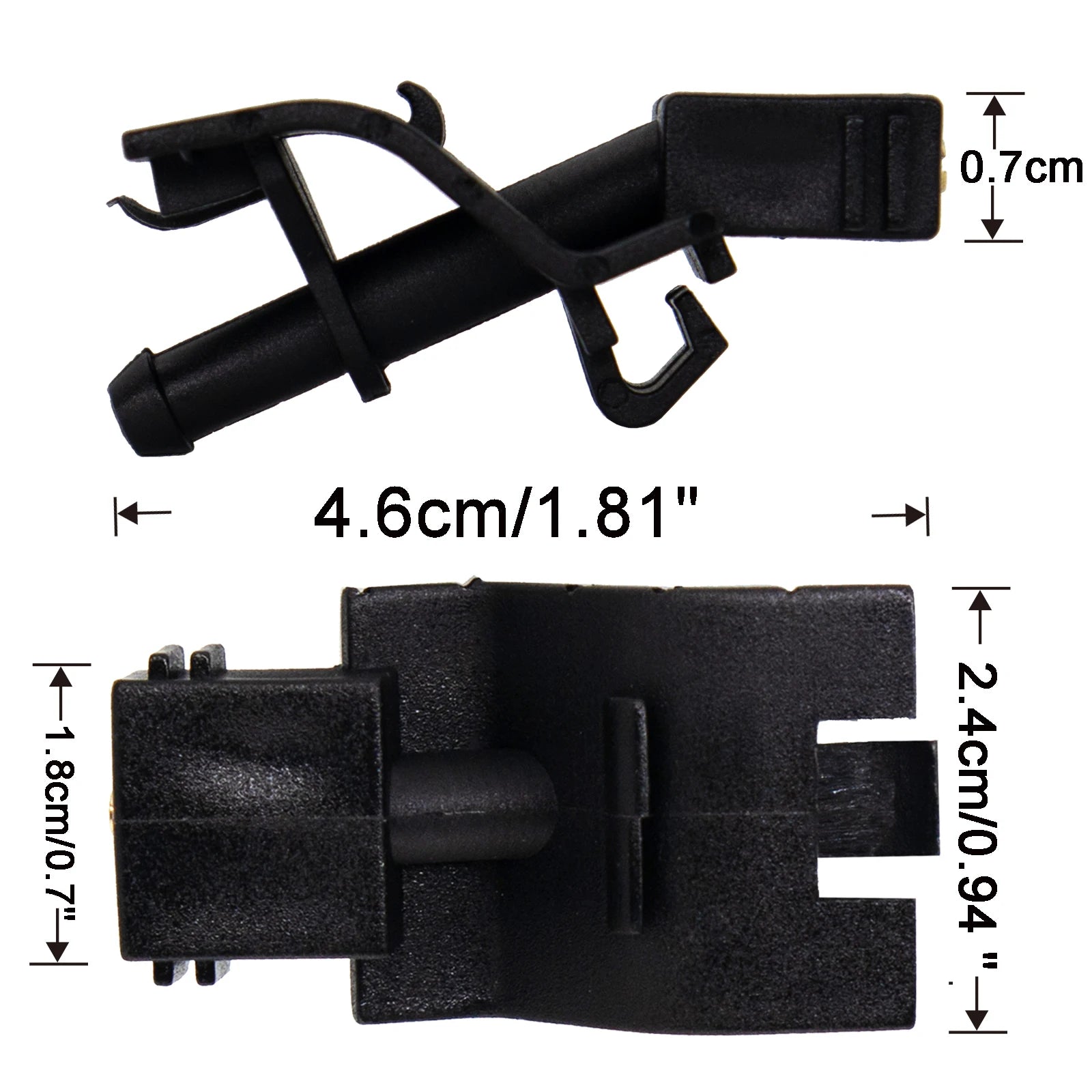 Front Windshield Wiper Water Washer Jet Nozzle, 2Pcs, Toyota Hilux