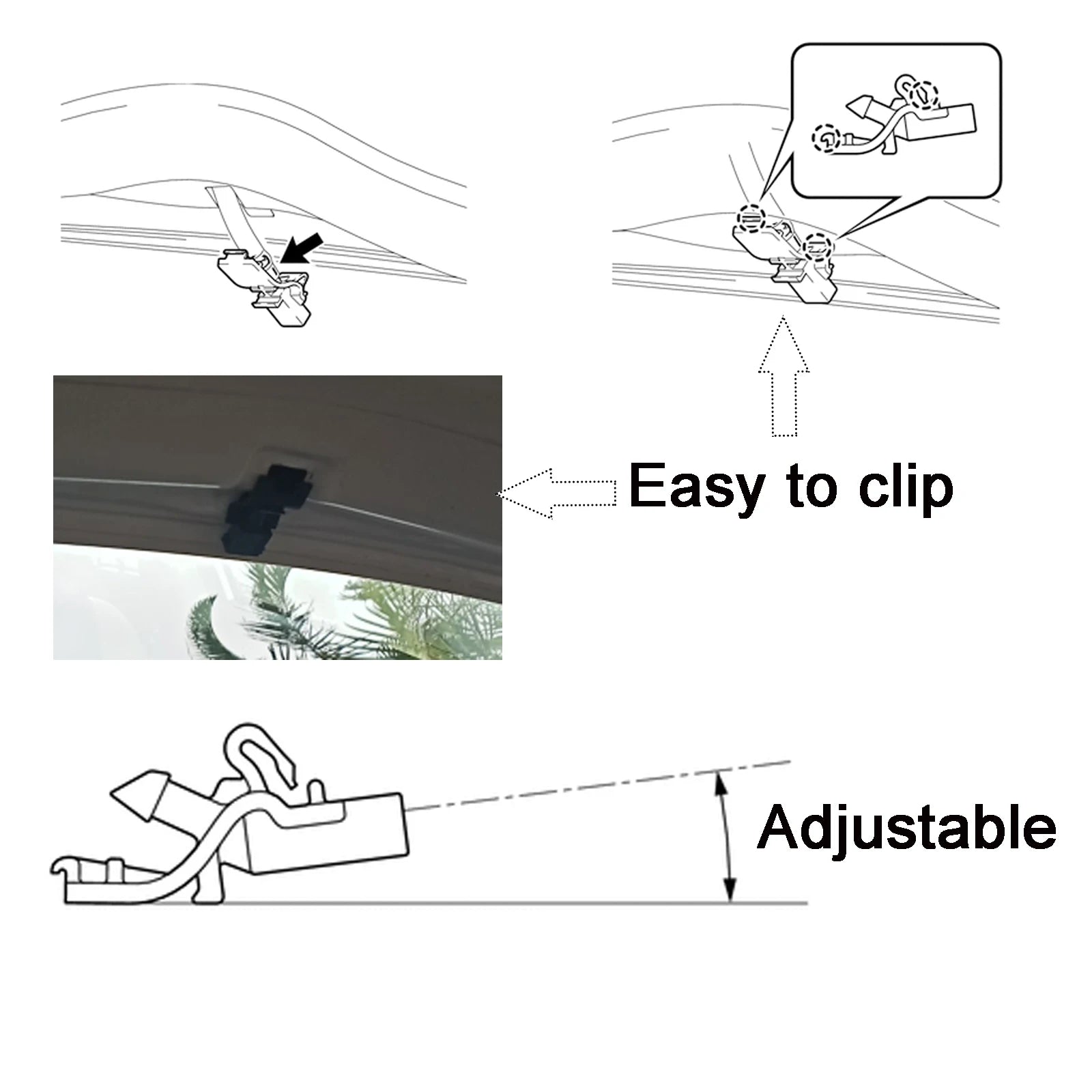 Front Windshield Wiper Water Washer Jet Nozzle, 2Pcs, Toyota Hilux