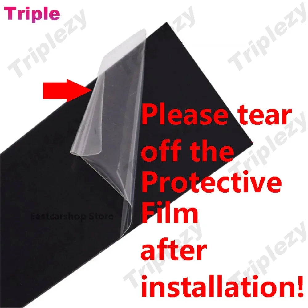 Glossy Black, Door Center Column Trim/Sticker, Toyota Hilux Revo, 2015-2023