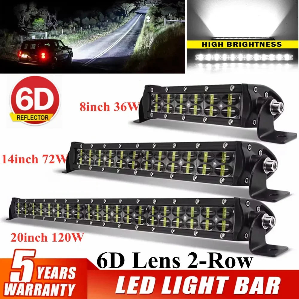 Led Light Bar 2-Rows, Led Work Light, 4x4 Led Light Bar, 12V