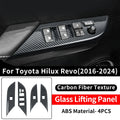 Car Window Switch Panel Cover Trim, Carbon Fiber Pattern, Interior Decoration Accessories, Toyota Hilux, 2016 - 2026