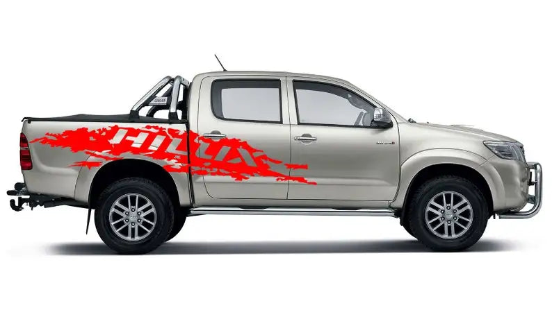 2 Piece Cut Decal, Door Long Stripe Sticker, Toyota Hilux
