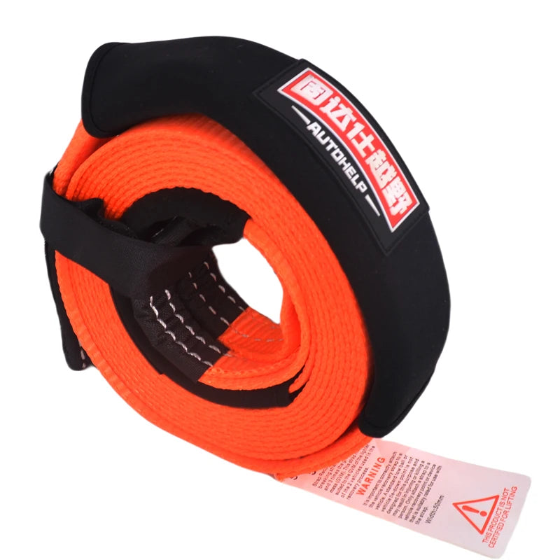 Polyester Tow Strap Recovery Kit, High-Strength Car Tow Ropes, Winch Towing Strap